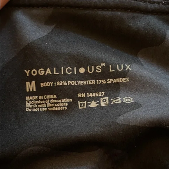 EUC Yogalicious Lux Charcoal Camouflage Leggings - Picture 2 of 4